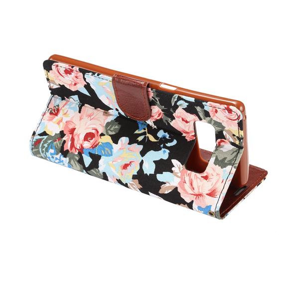 Flower Cloth Leather Case With Stand For Samsung Note 8