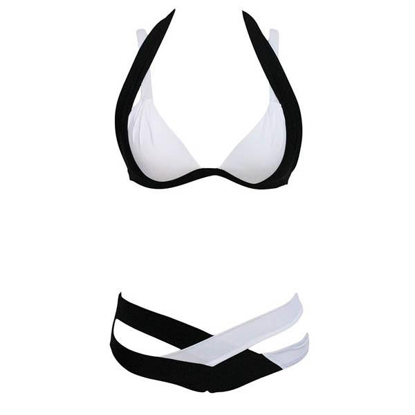 Clearance Summer StyleBlack and White Bikini Set