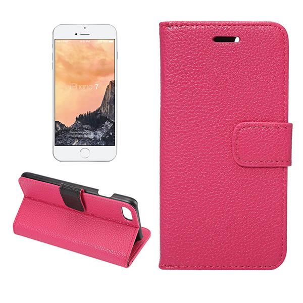 Litchi Pattern Leather Flip Phone Case For iPhone