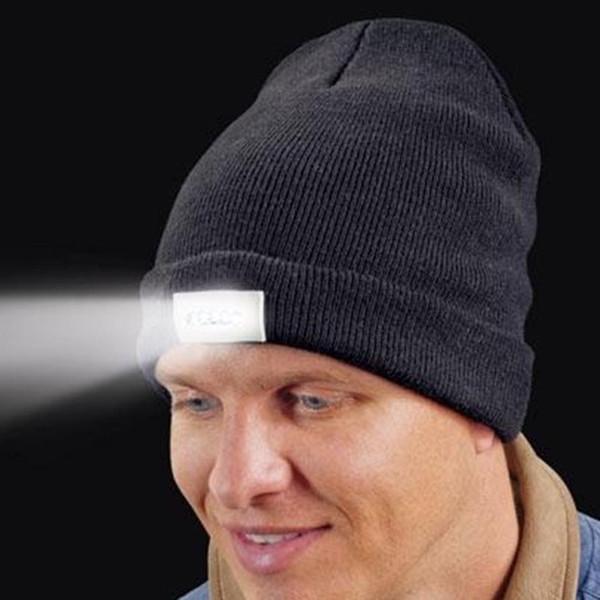 Unisex Knitted Beanie With Built-In 5 LED Flashlight