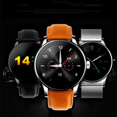 Clearance Smart Watch For iOS and Android with Heart Rate Monitor and Bluetooth - Leather