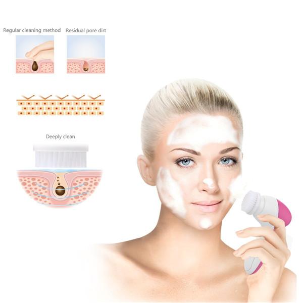Clearance 5-in-1 Electric Facial Cleansing Brush and Massager Kit