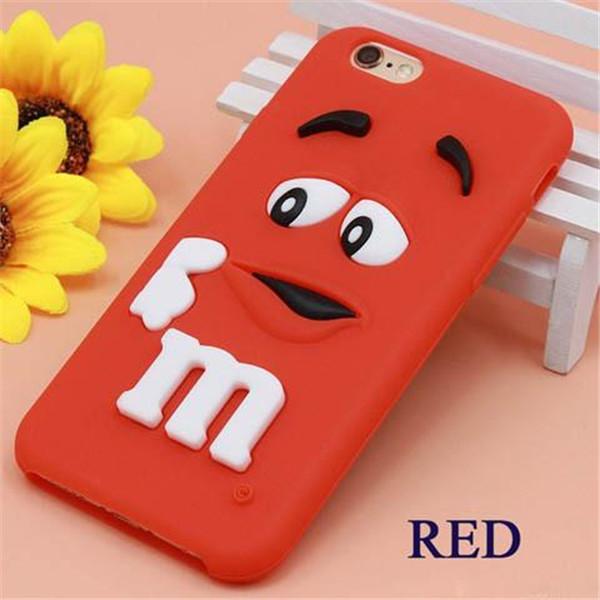 Clearance Cartoon M&M Chocolate Candy Rubber Phone Case For iPhone 6/6 plus/7/7 plus