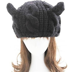 Clearance Cat Ear Knitting Wool Beanie Hat