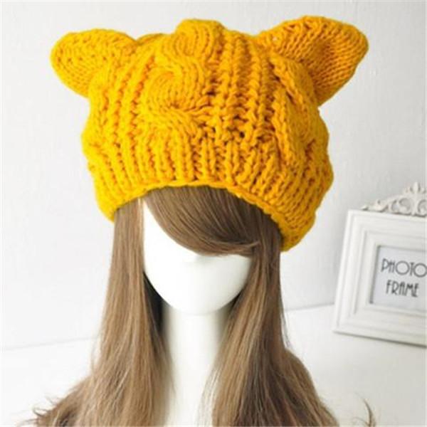 Clearance Cat Ear Knitting Wool Beanie Hat