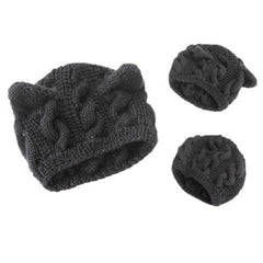 Clearance Cat Ear Knitting Wool Beanie Hat