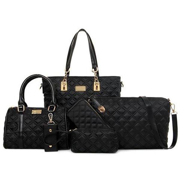 Clearance Women's Leather and Ruched Design Bag Set