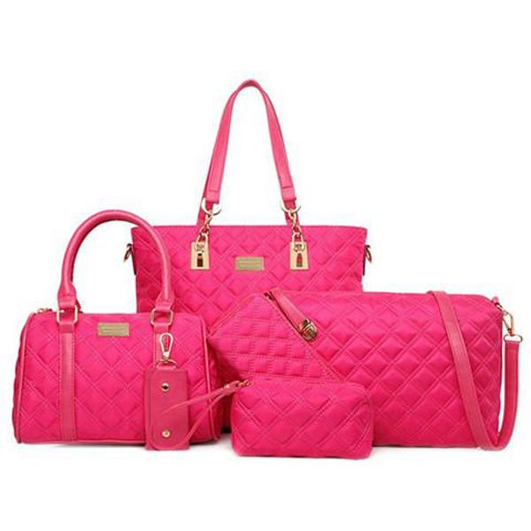 Clearance Women's Leather and Ruched Design Bag Set