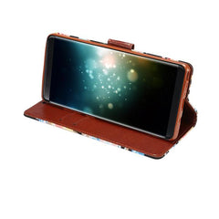 Flower Cloth Leather Case With Stand For Samsung Note 8