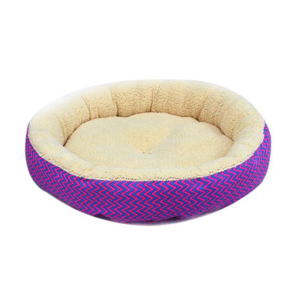 Clearance Fashion Round Soft Striped Pet Cat And Dog Bed