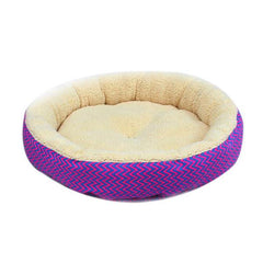 Clearance Fashion Round Soft Striped Pet Cat And Dog Bed