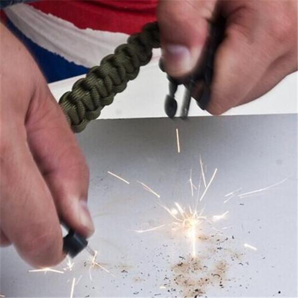 Clearance 4 in 1 Flint Fire Starter Whistle Rescue Rope Escape Bracelet