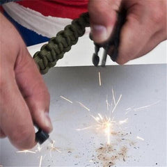 Clearance 4 in 1 Flint Fire Starter Whistle Rescue Rope Escape Bracelet