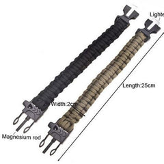 Clearance 4 in 1 Flint Fire Starter Whistle Rescue Rope Escape Bracelet