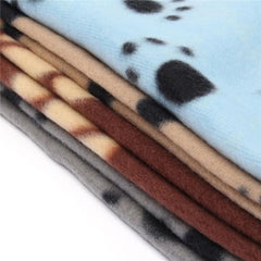 Paw Print Soft Warm Blanket Pet Bed Sofa