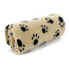 Paw Print Soft Warm Blanket Pet Bed Sofa