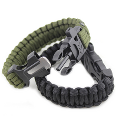 Clearance 4 in 1 Flint Fire Starter Whistle Rescue Rope Escape Bracelet